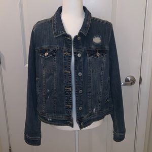 never worn distressed jean jacket